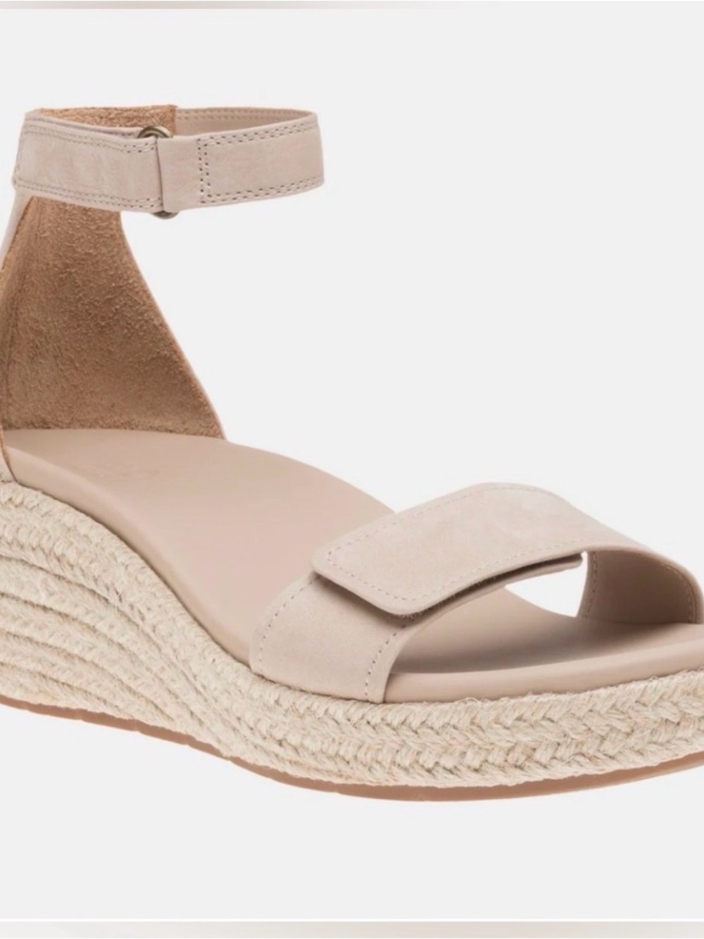 Abeo Neutral Espadrille Ankle-Strap Wedge Sandal